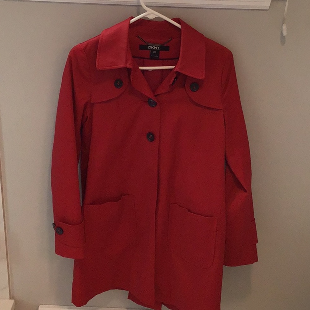 DKNY Red Raincoat